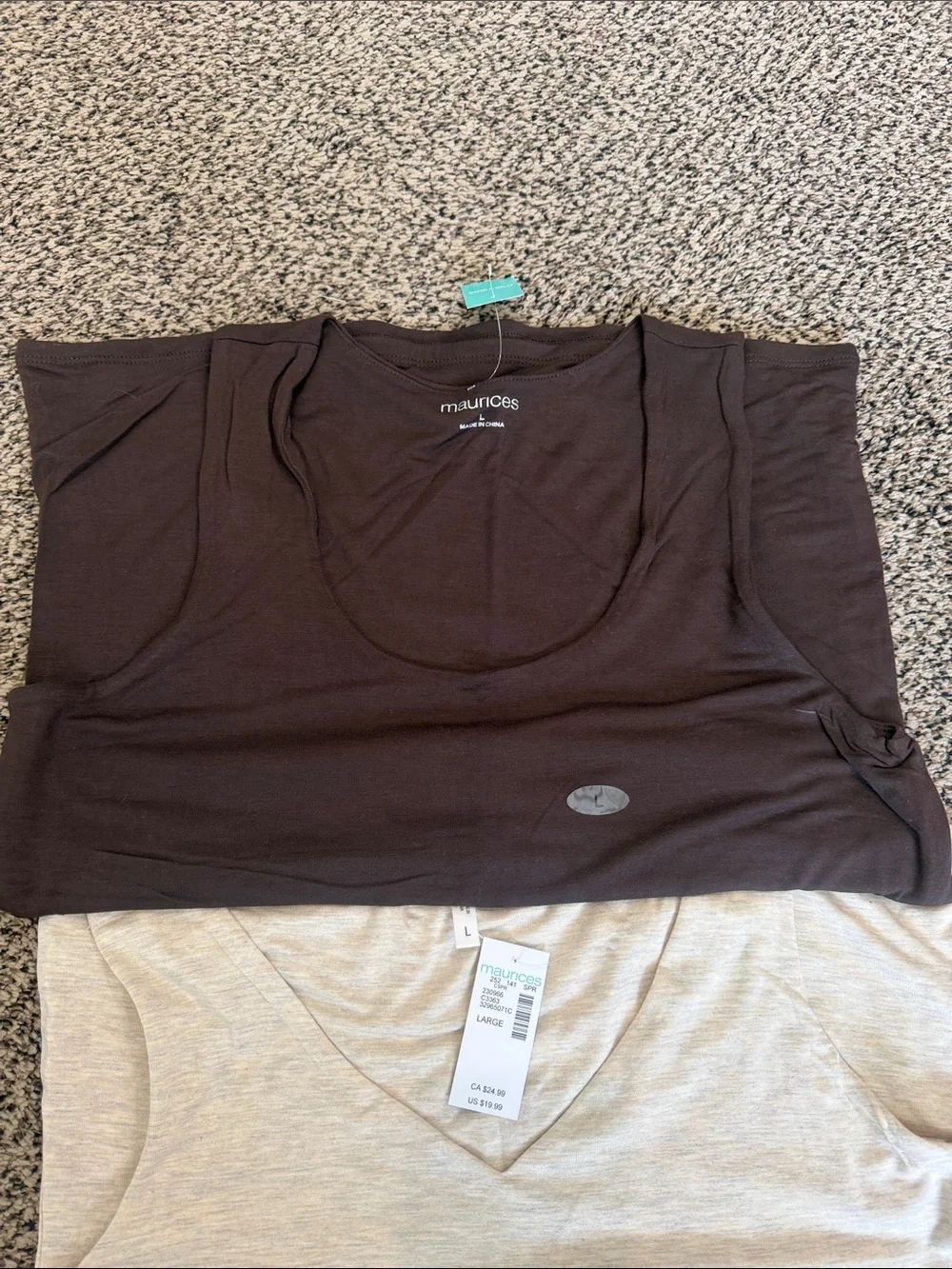 Classic double lined Tank Tops - Brown, Oatmeal, White - Picture 4 of 5
